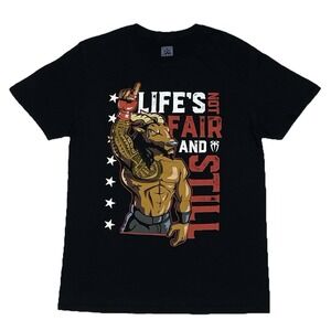 WWE Authentic Roman Reigns Life's Not Fair T-Shirt Mens Medium Black